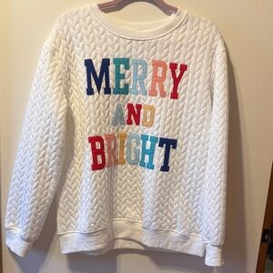 Size large Holiday sweat shirt. Unknown Brand. Never worn.